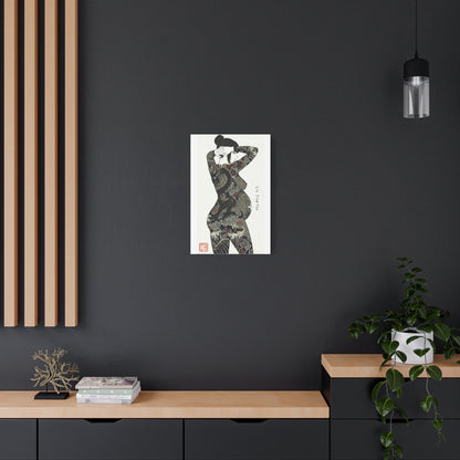 "Lin Jing-Yue" - The Supreme Wife (Back View) | Matte Canvas Print (“極上の人妻”)