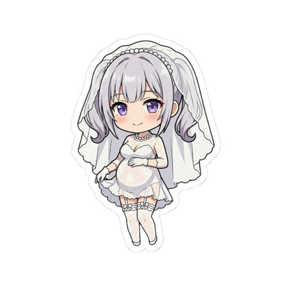 マタニティーブライダルシリーズ (Mia Fleur) Belly Doll — Cute Chibi Maternity Wedding Decal