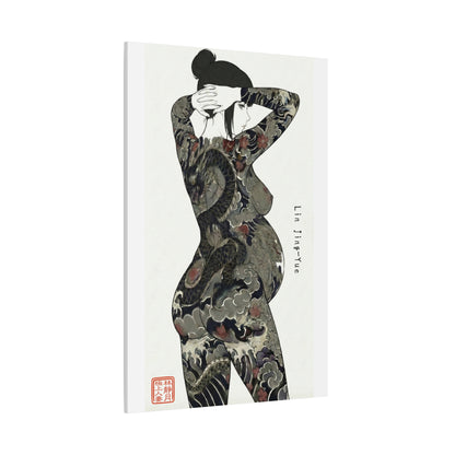 "Lin Jing-Yue" - The Supreme Wife (Back View) | Matte Canvas Print (“極上の人妻”)