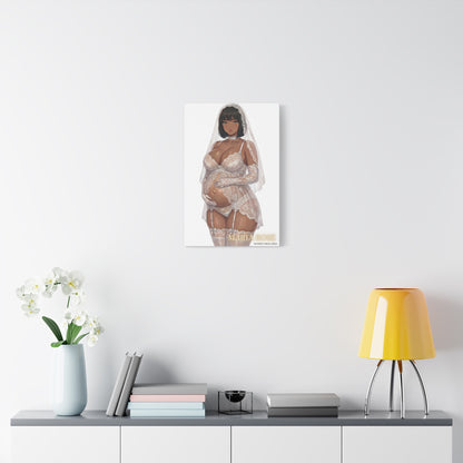 Matte Canvas Print — Maternity Bridal Elegant Pregnant Bride ("Maria Rose" )