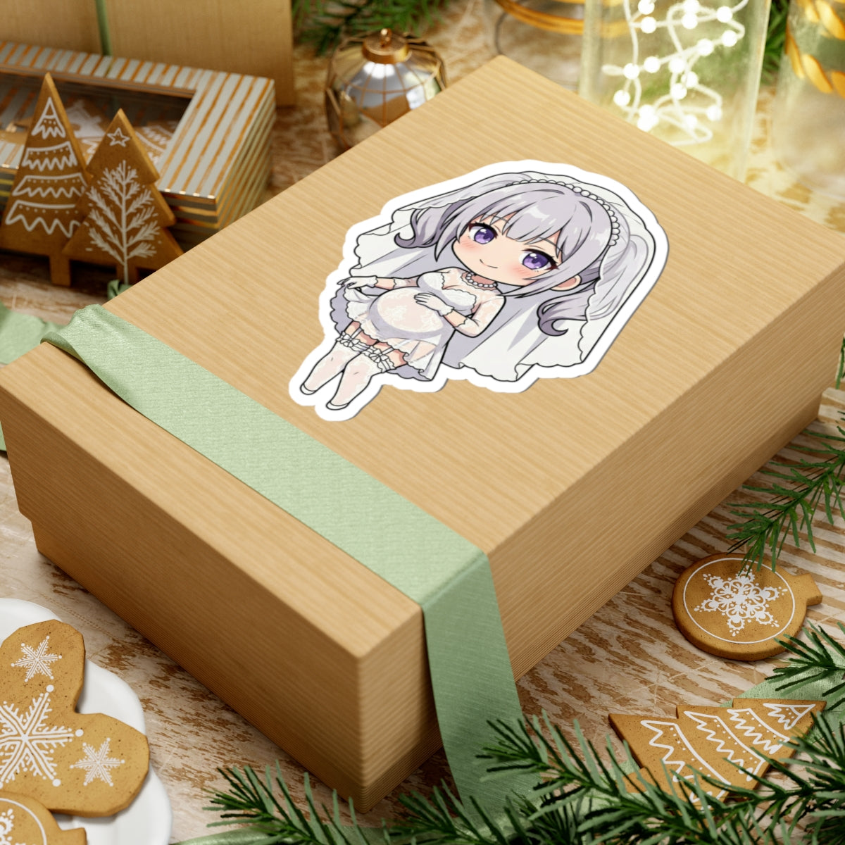 マタニティーブライダルシリーズ (Mia Fleur) Belly Doll — Cute Chibi Maternity Wedding Decal
