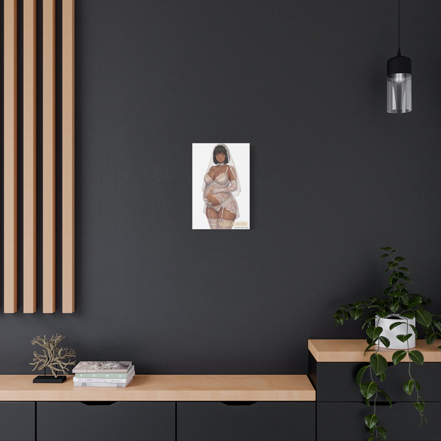 Matte Canvas Print — Maternity Bridal Elegant Pregnant Bride ("Maria Rose" )
