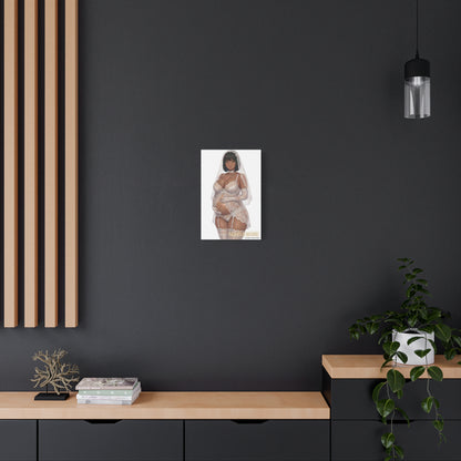 Matte Canvas Print — Maternity Bridal Elegant Pregnant Bride ("Maria Rose" )